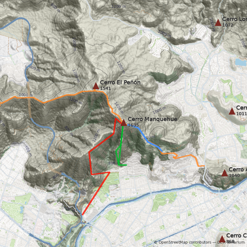 Mapa Cerro Manquehue