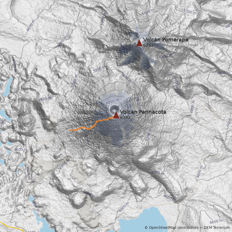 Mapa Volcán Parinacota