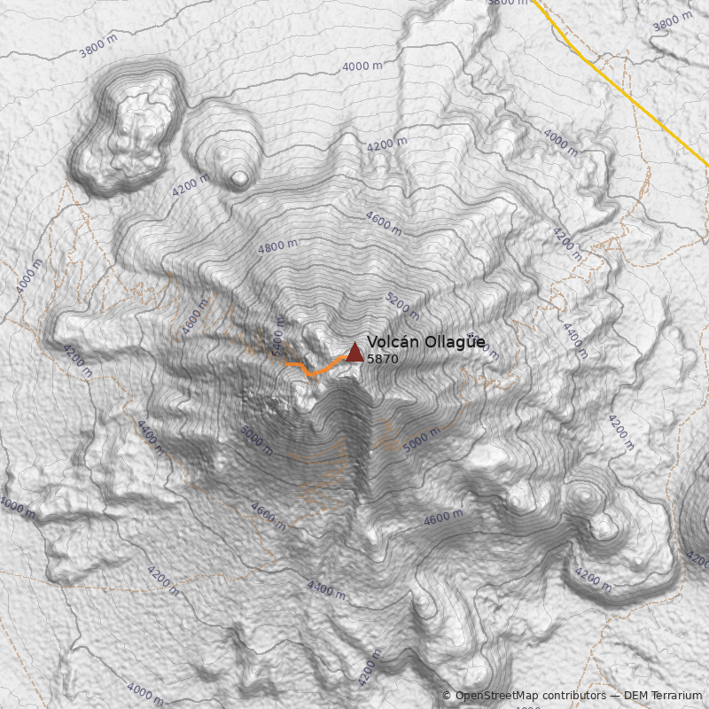 Mapa Volcán Ollagüe